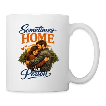 Sometimes Home Is a Person Heartfelt Romantic Conn - Mug - white - Right