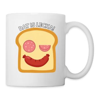 Leckeres Wurst Toast Gesicht Motiv - Tasse - Weiß - Rechts
