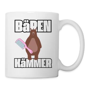 Malle Bär mit Kamm: Haarpflege Humor - Tasse - Weiß - Rechts