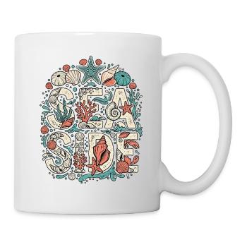 Mer et coquillages - Mug blanc - blanc - Droite
