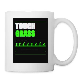 TOUCH GRASS – Glitch Streetwear Shirt - Tasse - Weiß - Rechts