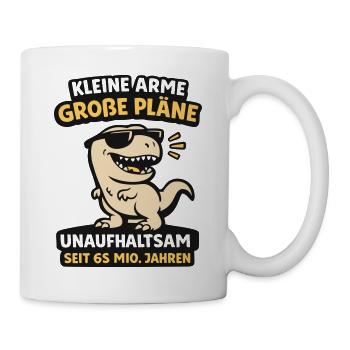 Unaufhaltsamer Dino mit Sonnenbrille - Tasse - Weiß - Rechts