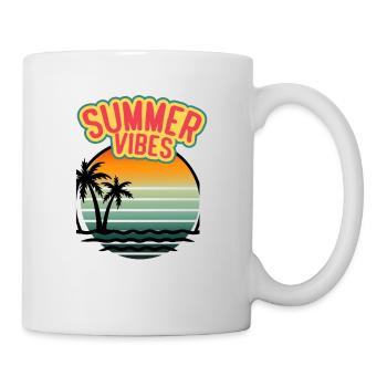 Sentiments d’été Palm Sunset Rétro - Mug blanc - blanc - Droite