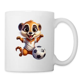 Cute meerkat playing soccer - Mug - white - Right