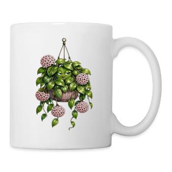 Plante verte suspendue avec visage et fleurs - Mug blanc - blanc - Droite