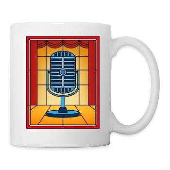 Stained Glass Retro Microphone on Stage - Mug - white - Right