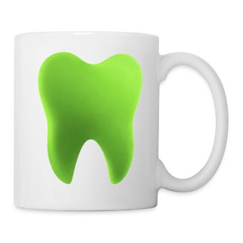 Illustration de dents vertes néon - Mug blanc - blanc - Droite