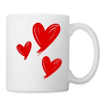 Cœurs Rouges - Mug blanc - blanc - Droite