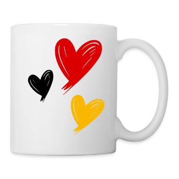 Deutschland Herzen - Tasse - Weiß - Rechts