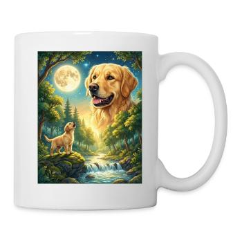 Howling to the Moon Meme Animal Dog Labrador - Mug - white - Right