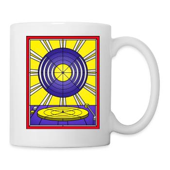 Stained Glass Vinyl Album and Turntable - Mug - white - Right