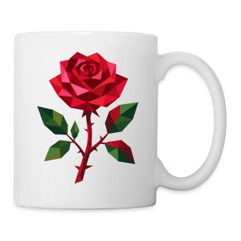 Geometric Rose | Polygon Floral Motif - Mug - white - Right