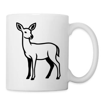 Club de chasse de chasseurs de silhouettes de cerfs Forêt forestière - Mug blanc - blanc - Droite