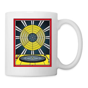 Vinyle en vitrail et platine vinyle - Mug blanc - blanc - Droite