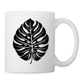 Feuille de Monstera - Mug blanc - blanc - Droite