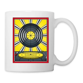 Vinyle en vitrail et platine vinyle - Mug blanc - blanc - Droite