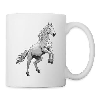 Hochspringender Hengst  - Tasse - Weiß - Rechts