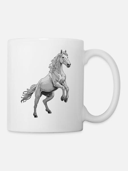 Hochspringender Hengst  - Tasse - Weiß