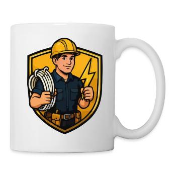 Bauarbeiter Blitz-Symbol - Tasse - Weiß - Rechts