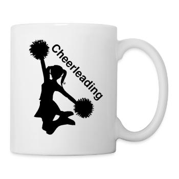 Cheerleading Silhouette mit Pompons - Tasse - Weiß - Rechts