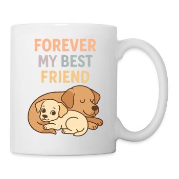 Süße Hunde Best Friend Pastell Grafik Design - Tasse - Weiß - Rechts