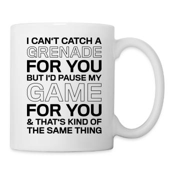 Mets en pause mon jeu pour toi qui dit Chemise - Mug blanc - blanc - Droite