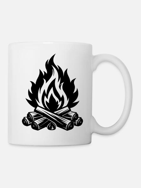 Lagerfeuer - Tasse - Weiß