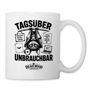 Für Nachteulen und Menschen mit trockenem Humor - Tasse - Weiß - Rechts