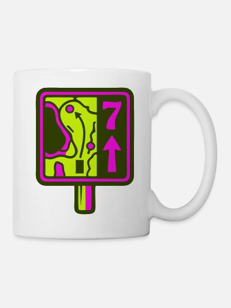 Discgolf Parcours Schild Icon - Tasse - Weiß
