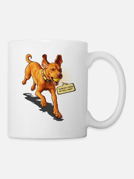 Personne ne m’enlève la balle – Drôle de chien Vizsla - Mug blanc - blanc