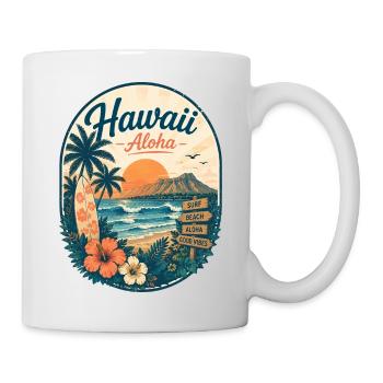 Hawaii Aloha Sunset Beach Vibes - Mug - white - Right