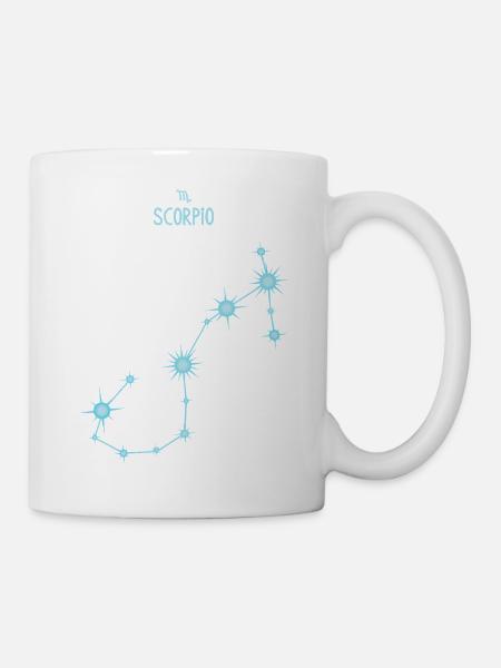 Constellation stellaire du signe du signe du Scorpion Bleu pastel - Mug blanc - blanc