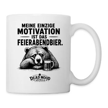 Lustiger Bär mit Bier | Humor für Bierliebhaber  - Tasse - Weiß - Rechts