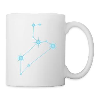 Constellation de l’étoile du Lion Signe du zodiaque bleu pastel - Mug blanc - blanc - Droite