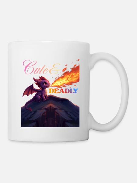 Dragon mignon et mortel - Mug blanc - blanc