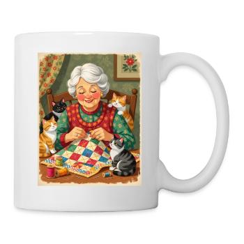 L’atelier de courtepointe pour chats de grand-mère - Mug blanc - blanc - Droite