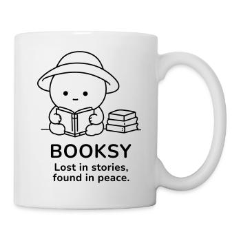 Booksy – Perdu dans les histoires, trouvé en paix - Mug blanc - blanc - Droite