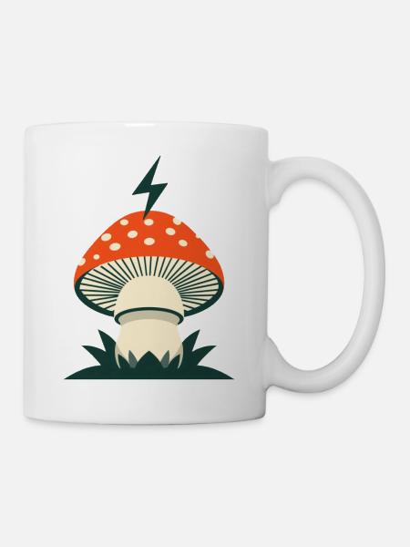 Lightning Mushroom Forest Graphic Design - Mug - white