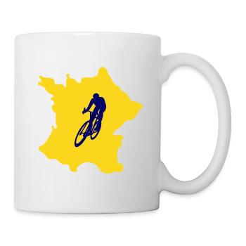 Carte France avec conception vélo – cycliste - Mug blanc - blanc - Droite
