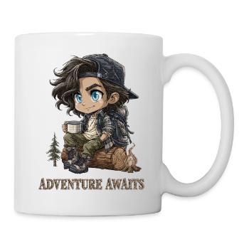 Hiker Chibi Camping Adventure Gift - Mug - white - Right