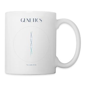 Hélice ADN bleue sur fond circulaire - Mug blanc - blanc - Droite