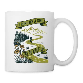 Coureuse - Je cours comme une fille, j’essaie de suivre le rythme - Mug blanc - blanc - Droite