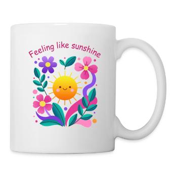 Feeling the sun: floral motif - Mug - white - Right