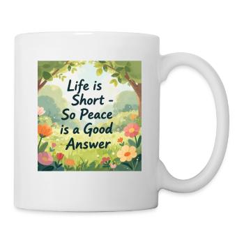 La vie est courte, la paix est une bonne réponse - Mug blanc - blanc - Droite