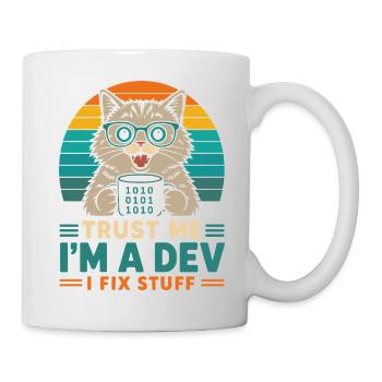 Trust Me I'm a Dev – Programmer Cat - Mug - white - Right
