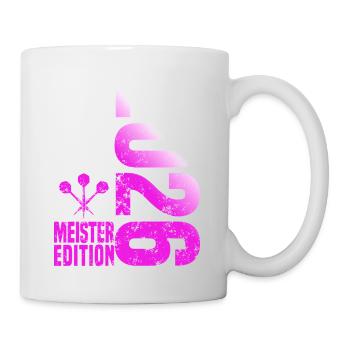 Darts Meister 2026 Kreisliga shirt pink weiß - Tasse - Weiß - Rechts