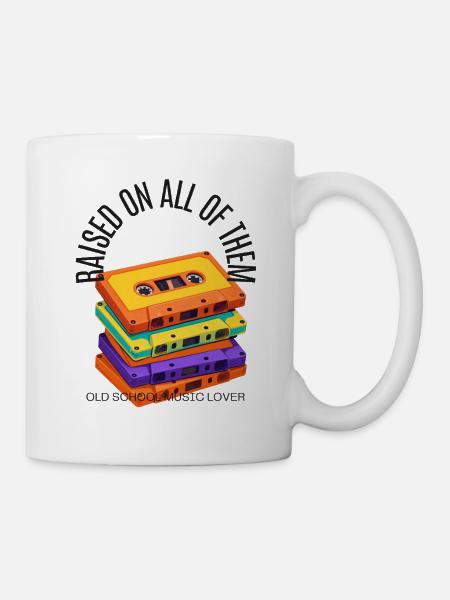 Retro Stack Cassettes: Old School - Mug - white