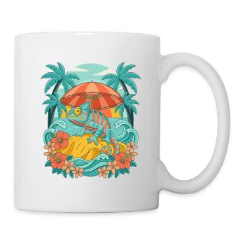 Caméléon tropical - Mug blanc - blanc - Droite