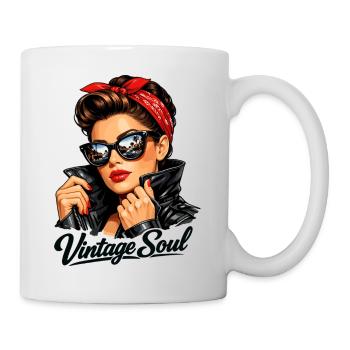Vintage Soul – Cool Rockabilly Pin-Up Design - Mug - white - Right