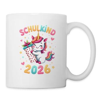 Schulkind 2026 Einschulung 2026 Schulanfang - Tasse - Weiß - Rechts